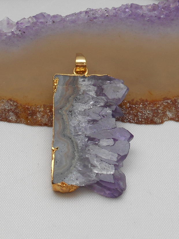 Free-form Organic Amethyst Quartz Pendant 1