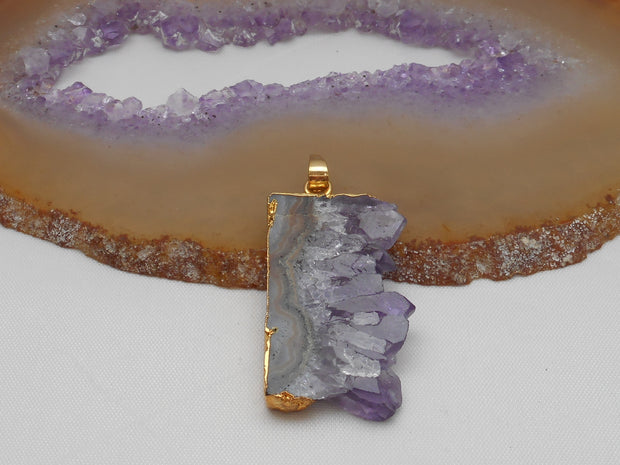 Free-form Organic Amethyst Quartz Pendant 1