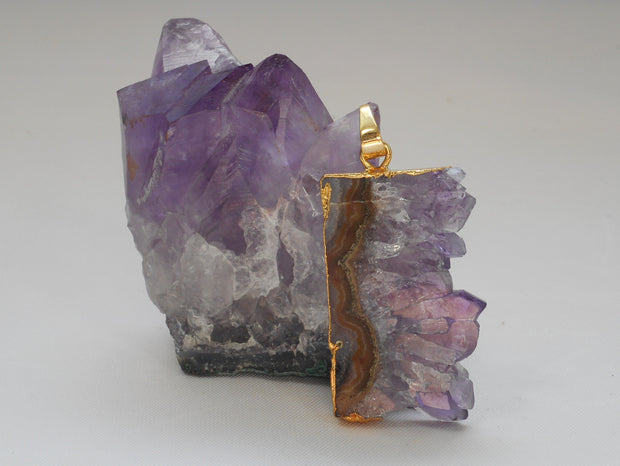 Free-form Organic Amethyst Quartz Pendant 1