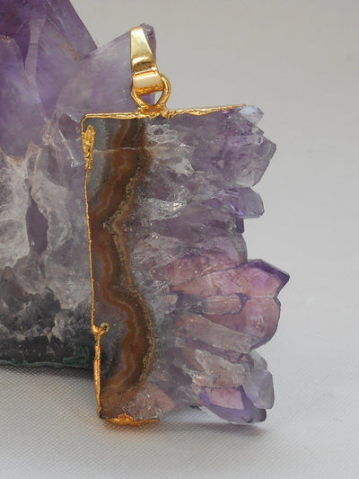 Free-form Organic Amethyst Quartz Pendant 1