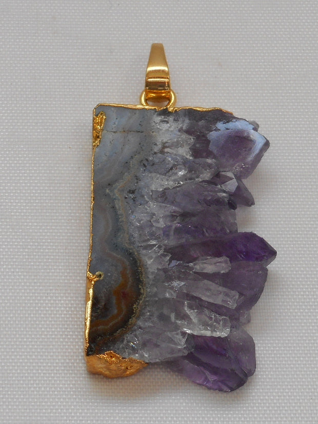 Free-form Organic Amethyst Quartz Pendant 1