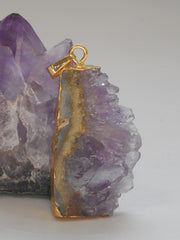 Free-form Organic Amethyst Quartz Pendant 2