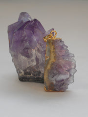 Free-form Organic Amethyst Quartz Pendant 2