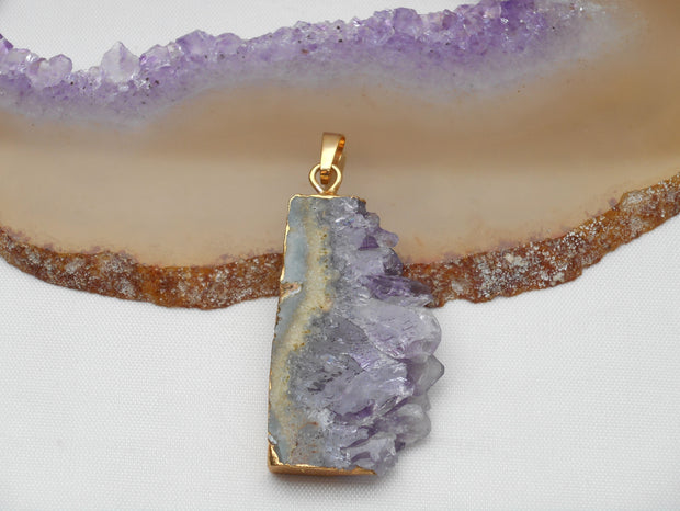 Free-form Organic Amethyst Quartz Pendant 2