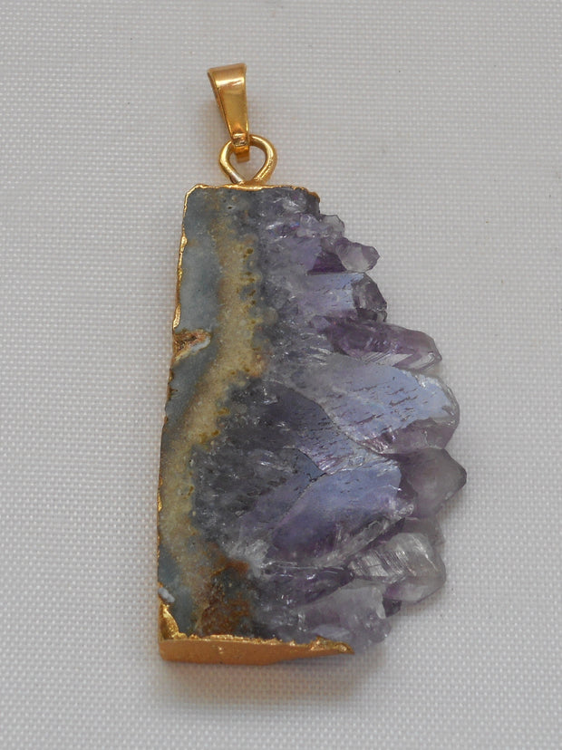 Free-form Organic Amethyst Quartz Pendant 2