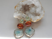 Amber Earring Set 3 with Amethyst and Solar Quartz