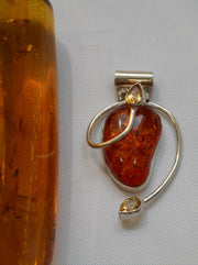 Amber Pendant 11 with Citrine Quartz