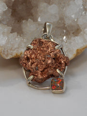 Native Copper Pendant 7 with Fire Opal