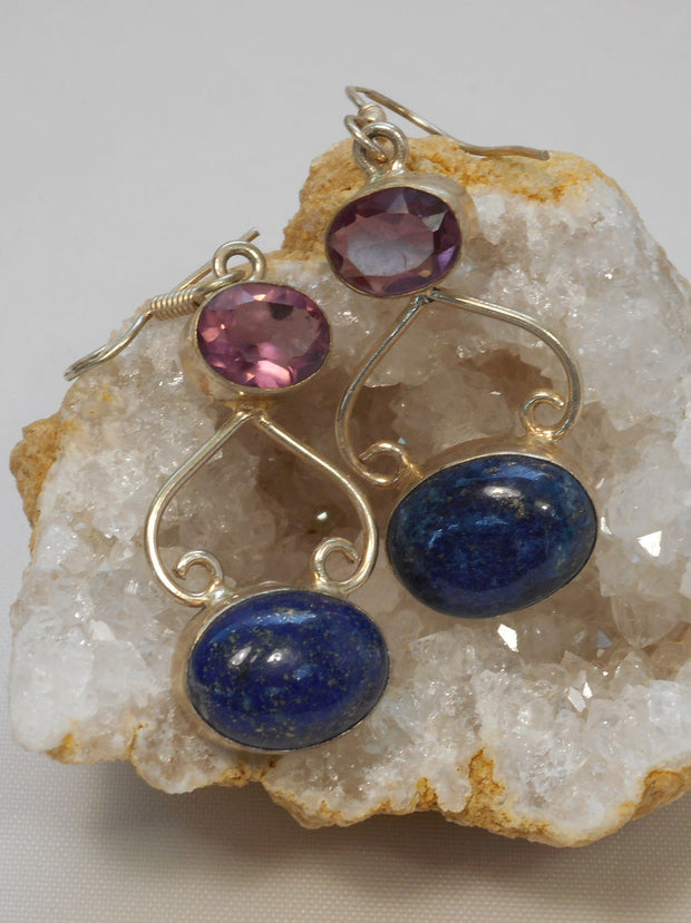 Amethyst Earring Set 3 with Lapis