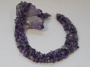 Beaded Purple Amethyst Quartz Necklace