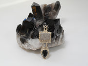 Meteorite and Sterling Pendant 2 with Onyx