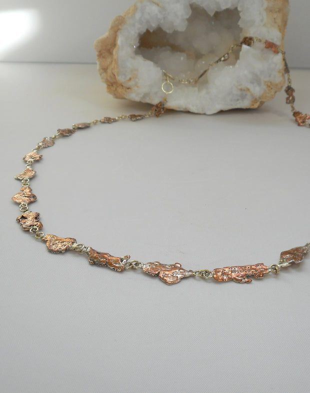 Copper/Sterling Splash Necklace 1