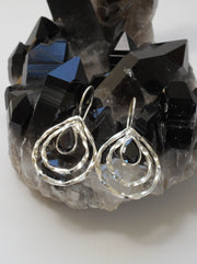 Black Onyx and Sterling Hoop Earring Set 2