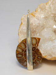 Ammonite and Sterling Fossil Pendant 4