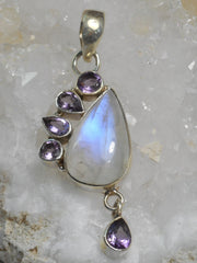 Moonstone and Amethyst Quartz Pendant 1