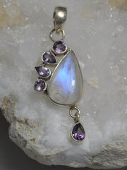 Moonstone and Amethyst Quartz Pendant 1