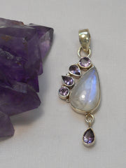 Moonstone and Amethyst Quartz Pendant 1