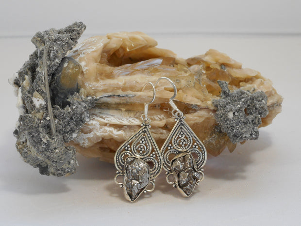 Sterling and Meteorite Earring Set 6