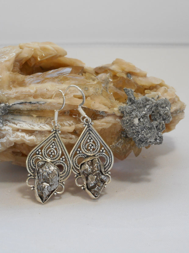 Sterling and Meteorite Earring Set 6