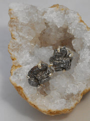 Sterling and Meteorite Earring Post Set 2 (Small)