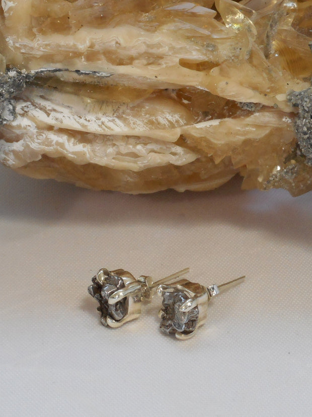 Sterling and Meteorite Earring Post Set 1 (Petite)