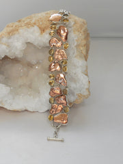 Native Copper and Citrine Quartz Bracelet