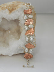 Native Copper and Pearl Bracelet