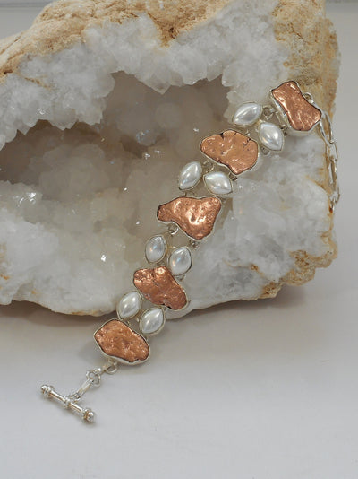 Native Copper and Pearl Bracelet