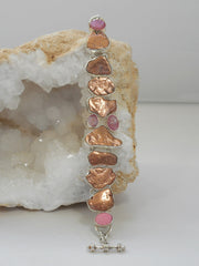 Native Copper and Pink Druzy Quartz Bracelet