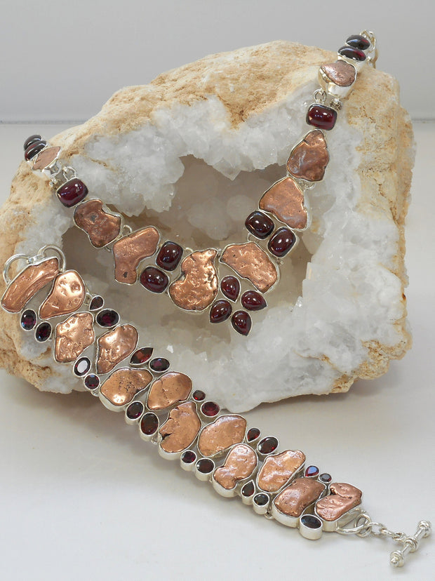 Native Copper and Garnet Necklace