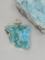 Free-form Organic Larimar Pendant 1