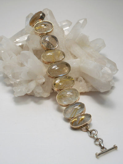 Golden Rutilated Quartz Gemstones Bracelet 2
