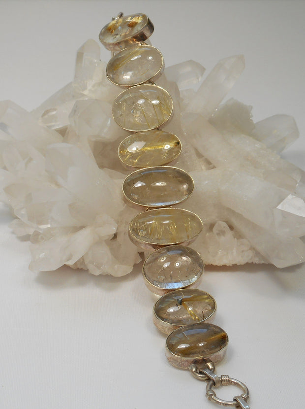 Golden Rutilated Quartz Gemstones Bracelet 2