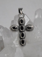 Black Onyx and Sterling Cross 2