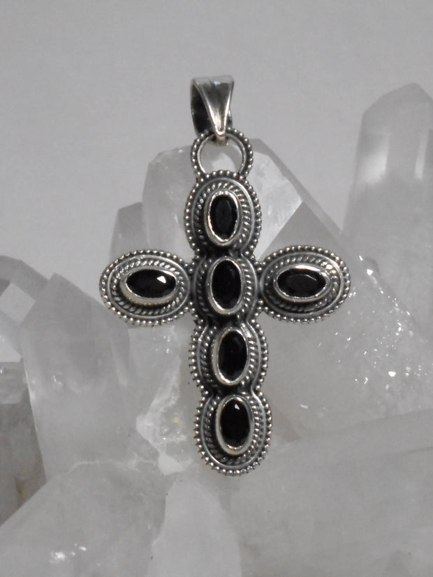 Black Onyx and Sterling Cross 2