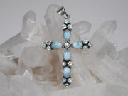 Larimar and Blue Topaz Jewelled Cross