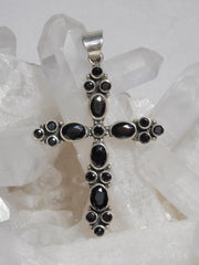 Black Onyx and Sterling Cross 1