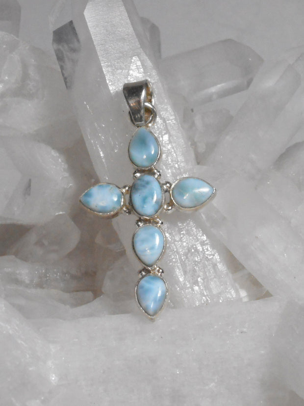 Larimar Jewelled Cross