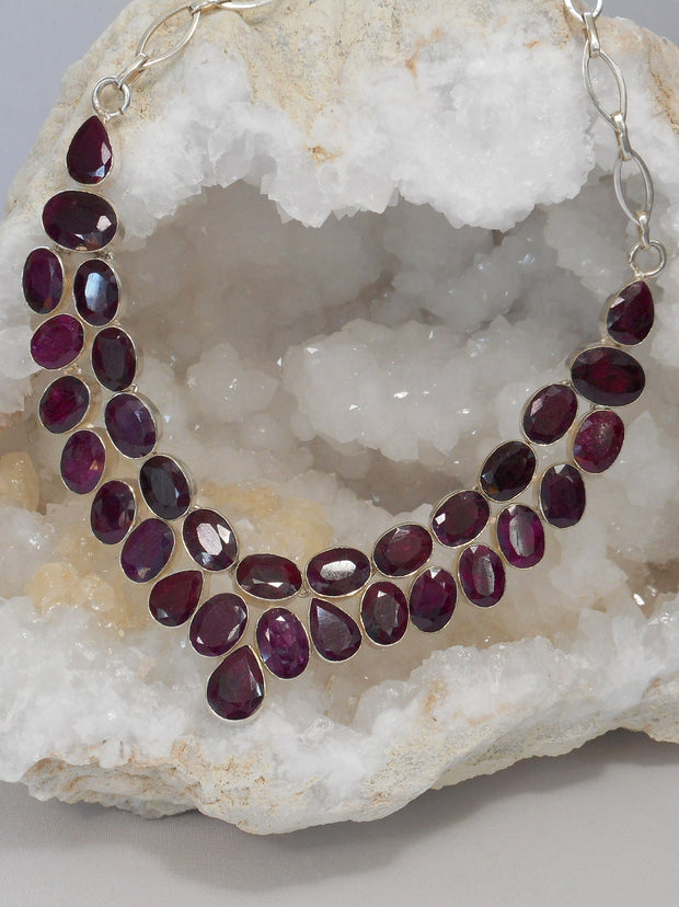 Faceted Ruby Necklace