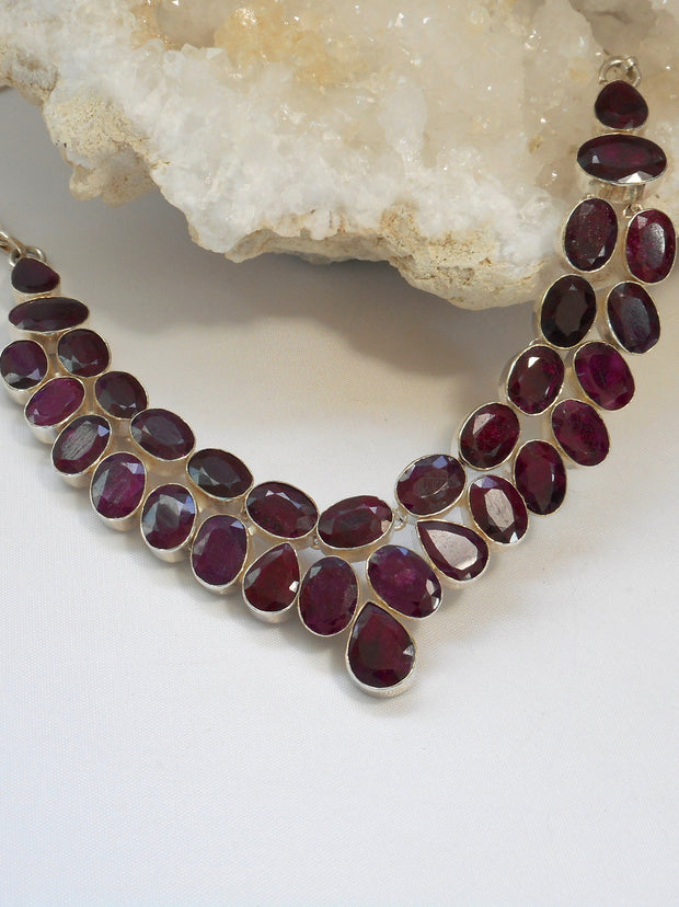 Faceted Ruby Necklace