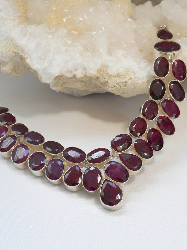 Faceted Ruby Necklace