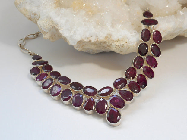 Faceted Ruby Necklace