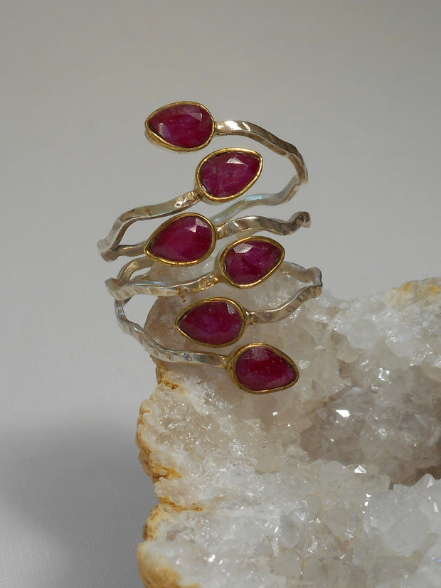 Ruby and Sterling Ring 7