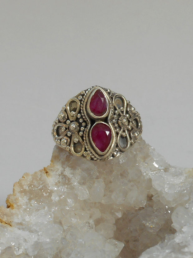 Ruby and Sterling Ring 5