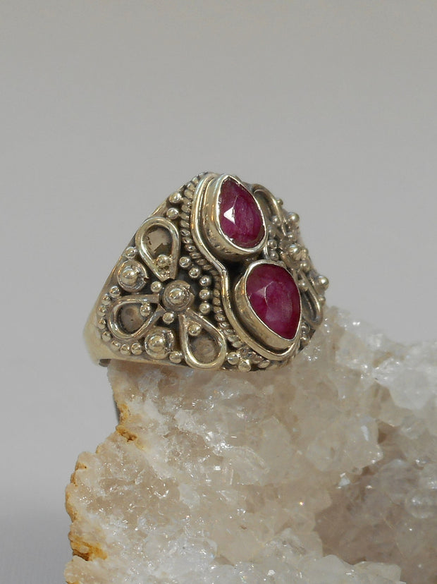 Ruby and Sterling Ring 5