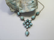 Larimar Flower Cluster Necklace 4