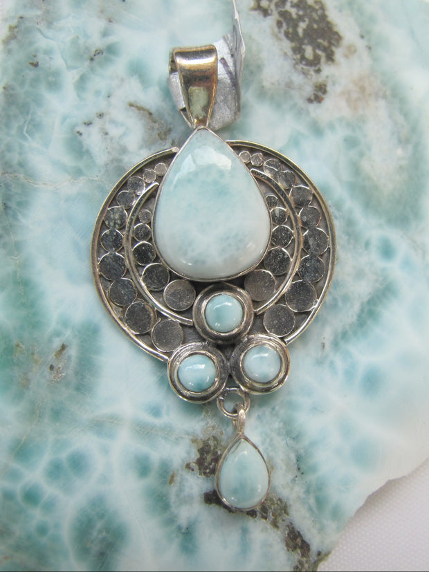 Larimar and Sterling Pendant 1