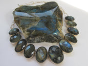 Faceted Labradorite Oval Necklace 1 - Faceted Stones