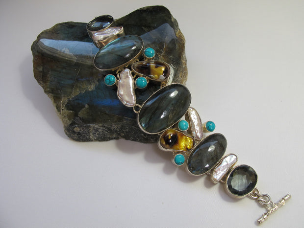 Labradorite and Multi-gemstone Bracelet