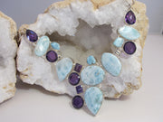 Amethyst Quartz and Larimar Necklace